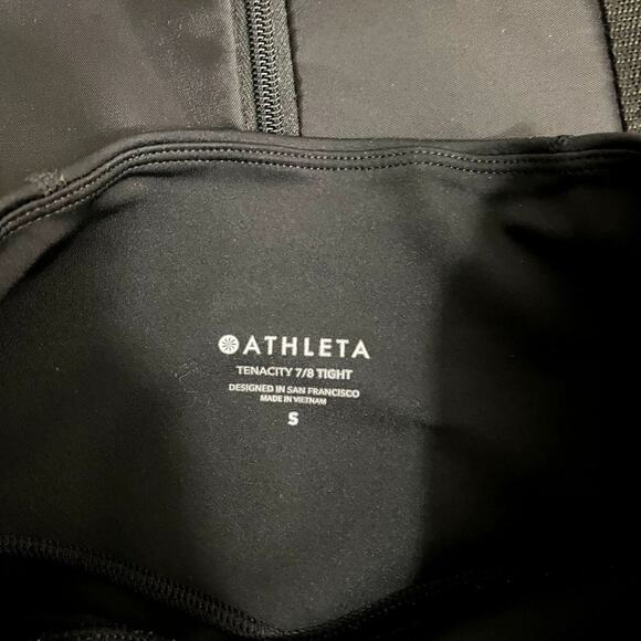Athleta Powerlift Black Mesh Tenacity 7/8 Tights Athletic Workout Leggings S - Picture 5 of 9
